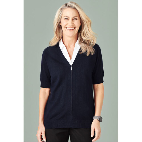 WORKWEAR, SAFETY & CORPORATE CLOTHING SPECIALISTS Womens Zip Front S/S Cardigan