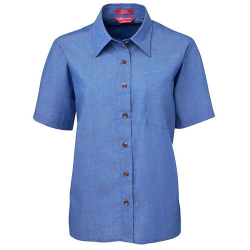 WORKWEAR, SAFETY & CORPORATE CLOTHING SPECIALISTS - JB's Ladies Original Short Sleeve Indigo Chambray Shirt