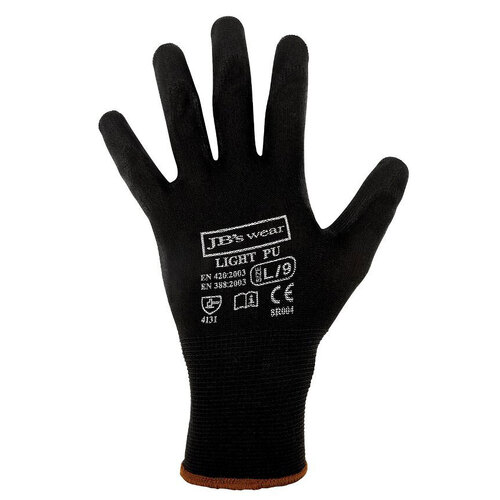 WORKWEAR, SAFETY & CORPORATE CLOTHING SPECIALISTS - JB's Black Light PU Breathable Glove