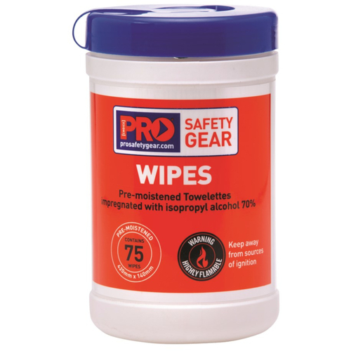 WORKWEAR, SAFETY & CORPORATE CLOTHING SPECIALISTS Isopropyl Cleaning Wipes - Cannister of 75.