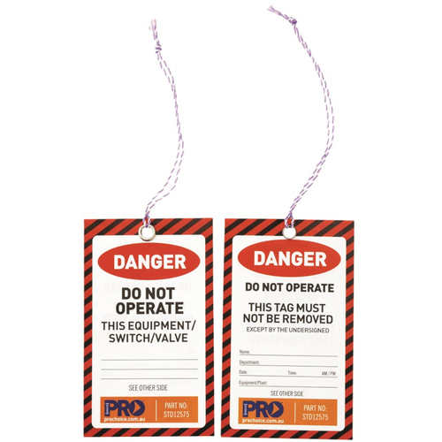 WORKWEAR, SAFETY & CORPORATE CLOTHING SPECIALISTS Safety Tag "DANGER" 125mm x 75mm - Pack of 100