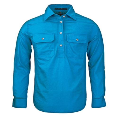 WORKWEAR, SAFETY & CORPORATE CLOTHING SPECIALISTS - Kids Pilbara Closed Front Long Sleeve Shirt